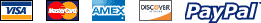 We accept Visa, Master Card, American Express, Discover and PayPal